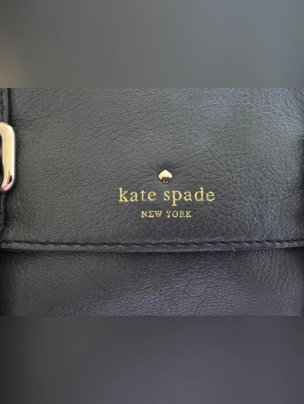 kate spade Black Leather Satchel with Gold Hardware